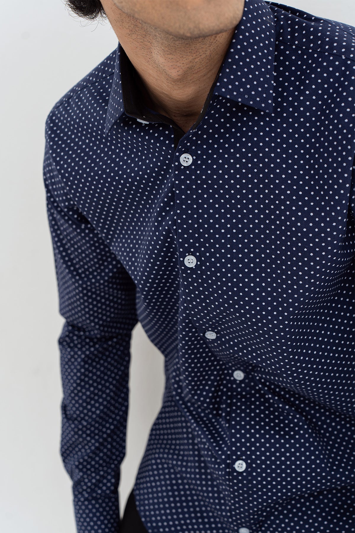 NAVY DOTTED SHIRT